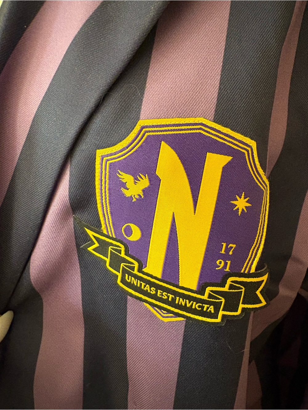 “Wednesday” Nevermore Academy Striped Blazer - Picture 2 of 6